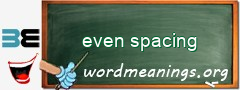 WordMeaning blackboard for even spacing